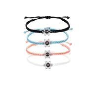yrozvw Personalised Photo Projection Bracelets Custom Floral Woven Bracelet with Pictures Inside Adjustable Bracelet Gifts for Women Christmas Mother's Day