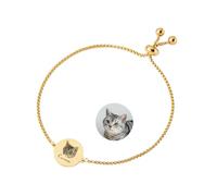 yrozvw Personalized Pet Memorial Bracelet, Custom Pet Portrait Bracelets with Cat Photo and Name, Custom Engravable Stainless Steel Bracelets Jewelry Gift for Women and Men