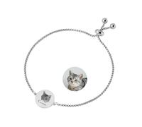 yrozvw Personalized Pet Memorial Bracelet, Custom Pet Portrait Bracelets with Cat Photo and Name, Custom Engravable Stainless Steel Bracelets Jewelry Gift for Women and Men