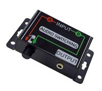 YRREATY 3.5mm Audio Switcher 2 Input 1 Output Compact Aluminum Alloy Body | Two input ports and a single output create instant sharing between two hosts and headphones with no reboot required