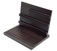 YRREATY Coin Display Stand ElevenRowLayout Visible Rubberwood | 11-row layout showcases up to 80 coins with three elevated rows for improved visibility and access.