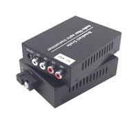 YRREATY Digital 2-Way SC-Port Link 1Pair | Color: Black; 2-channel audio over fiber converter, transmitter/receiver, singlemode, plastic+metal enclosure.