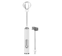 YRREATY Electric Whisk Milk Frother Handheld Drink Mixer,3 Speeds Adjustment for Coffee, Lattes, Matcha, Hot Chocolate Maker WHITE