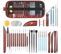 YRREATY for Pottery Tools and Supplies 36PCS Ceramic Polymer Tools Kit for Clay Sculpting Potters Wheel,Carving Set