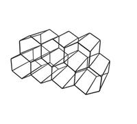 YRREATY Hexagon Wine Bottle Storage 9 Bottle Display Holder Modern Metal Honeycomb Wine Rack Beehive Tabletop Design A
