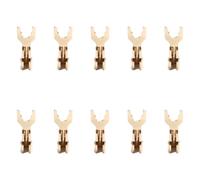 YRREATY HIFI Speaker Y Spade Fork Wire Connector 10Pcs Brass Gold Plated U Type Banana Plug Terminal Amplifier Socket