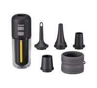 YRREATY Portable Inflatable Air Pump USB Charge 430L/min Output Light | Versatile set with 5 nozzles supports sleeping mats, swim gear, and travel bags; also doubles as a vacuum for packing.