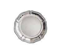 YRREATY Serving Tray Embossed Silver Round 10 Inch for Jewelry Storage | Compact 10 inch footprint makes it ideal for small apartments and coffee tables, adding a polished metallic accent.