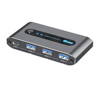 YRREATY USB 3.2 Switch DualInputs Remote Power | Supports two USB-C inputs with remote control and powered operation for stable peripheral access.