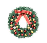 YRRYGMN 40cm Christmas Wreath 16inch Christmas Wreath with Lights Artificial Hanging Garland Wall Decorations Merry Xmas Wreath for New Year Front Door Battery Operated