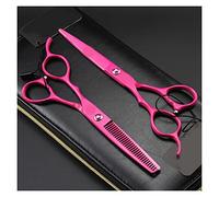 YRRYGMN 6.0 Inch Rose Red Left-Hand Scissors, Professional(Color : Thinning) (Thinning b) (Set B)