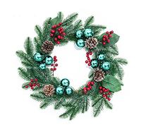 YRRYGMN Artificial Wreath Green Christmas Wreath Christmas Pine Branch Rattan Garland Vine Ring Upside Down Tree Christmas Garland for Front Door Decor Wreath for Front Door