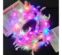 YRRYGMN Christmas Wreath, Decoration for Door Wall House, New Luminous Angel Feather Garland Feather Glitter Headdress Small Gift 1PC, Fashion Unique for Festival (A)
