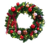 YRRYGMN Christmas Wreaths For Front Door, Christmas Wreath With Lights, Prelit Artificial Christma (B 50cm/20In)