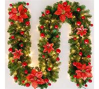 YRRYGMN Fashionable Christmas Rattan Wreath 2.7M Light Flower Light Strip Ornament Flower Band (3 pack)