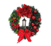 YRRYGMN Holy Christmas Wreath with Lights Lit Christmas Scene Wreath Christmas Wreath with Warm Lights at The Front Door 40cm Small Wreaths for Indoor 6 Inch (Colour, One Size)