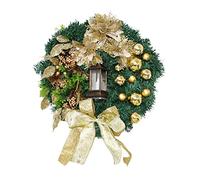 YRRYGMN Holy Christmas Wreath with Lights Lit Christmas Scene Wreath Christmas Wreath with Warm Lights at The Front Door 40cm 24 Inch Fall Wreaths for Front Door (Colour, One Size)