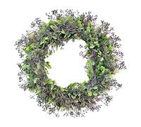 YRRYGMN Lavender Wreath Garland Green Leaves Ornament for Wedding Window Garden Home Decor