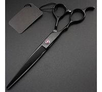 YRRYGMN Left Hand Hairdressing Scissors Professional Haircutting Tools Home Haircutting Thinning Scissors S (Black Flat Shears 7.0 Inch)