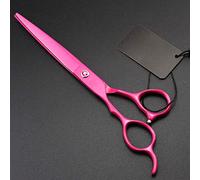 YRRYGMN Left Hand Hairdressing Scissors Professional Haircutting Tools Household Haircutting Thinning Scissors S (Pink Flat Shears 7.0 Inch)