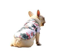 YRRYGMN Pet Clothes, Dog Hawaiian Shirt Cool Summer Beach T-shirt Apparel Clothing For Cats Puppy Medium Large Dogs (White, Small)
