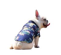 YRRYGMN Pet Clothes, Dog Hawaiian Shirt Cool Summer Beach T-shirt Apparel Clothing For Cats Puppy Small Medium Dogs (Blue, Large)