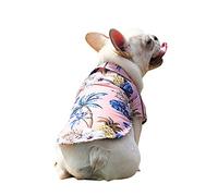 YRRYGMN Pet Clothes, Dog Hawaiian Shirt Cool Summer Beach T-shirt Apparel Clothing For Cats Puppy Small Medium Dogs (Pink, Large)