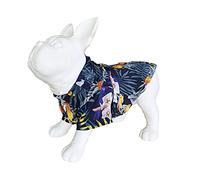 YRRYGMN Pet Clothes, Hawaiian Dog Shirt Soft Breathable Cool T-shirt Summer Beach Apparel For Cats Puppy Small Dogs (X-Small, Navy Blue)
