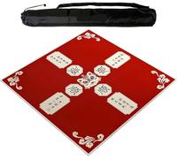 YRthongXy Mahjong Mat, Square Mahjong Mat Non-Slip and Noise Reduction Mahjong Table Cover with Rubber Backing Home Play Mat for Mahjong, Poker, Card, Board, Tile Games(90cm/35.43in)(80cm/31.49in)