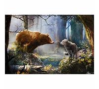 YRTMHU 5D Diamond Painting Art Full Drill Set Forest animal wolf brown bear Diamond Painting Embroidery Paintings Crystal Rhinestone Cross Stitch Kits Adults or Kids Home Room Decoration (45x60cm)