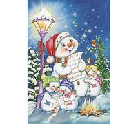 YRTMHU 5D Diamond Painting Kit Cartoon Christmas Snowman Crystal Personalised Diamond Painting Full Kits Cross Stitch Paintings for Parent Child Activity and Child Gift Adults or Kids Home Decor