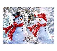 YRTMHU 5D Diamond Painting Kit Christmas Snowman Crystal Personalised Diamond Painting Full Kits Cross Stitch Paintings for Parent Child Activity and Child Gift Adults or Kids Home Decor
