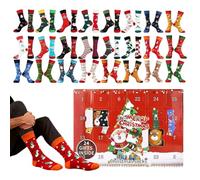 YRTUOP Christmas Countdown Socks - 24 Pairs Warm Comfortable Unisex Socks , Festive Novelty Christmas Stocking Countdown - For Lovers Family Friends Mother Father Wife