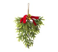 YRTUOP Christmas Teardrop Wreath | Bowknot Bell Greenery Teardrop Decoration - Artificial Pine Swag,for Family Christmas Holiday Indoor Outdoor Home Stairway Door Wall