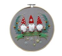 YRTUOP Embroidery Kit for Beginners, Christmas Ornament Crosss Stitches Kit Christmas Embroidery Starters Kits Embroidery Stitches Practice Kit for Beginners Adults Kids, 20cm
