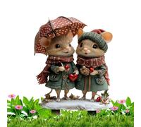 YRTUOP Garden Stakes Decorative Animals | 2D Valentine's Day Animal Yard Signs With Stakes,Umbrella Scarf Design Animal Ground Plug For Potted Plants