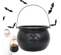 YRTUOP Halloween Witch Cauldron, Black Cauldron Bowl Cauldrons Rack Candy Bucket Halloween Decoration For Halloween Party, 19.5x15.8x13.5cm