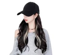 YRTUOP Hat With Hair | 19.6 Inch Hairstyle Wig | Realistic Hair, Breathable Adjustable Hat for Styling Travel Daily Wear Cosplay Halloween Home Summer Party Dating