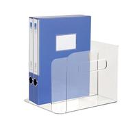 YRTUOP Magazines File Holder, Acrylic File Sorter Organizer Clear Document Storage Box Document Folder Book Holder Desk Organizer for School, Home, Kitchen Use, 19.8x18.3x15.3cm