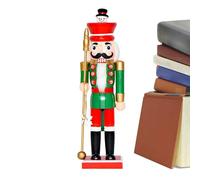 YRTUOP Nutcracker Christmas Decor | 14 Inch Wooden Nutcracker Collectibles,Traditional Collectibles Christmas Table Centerpiece for Bookshelf Fireplace Mantel Holiday Party Decoration