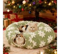 YRTUOP Round Cat Tunnel Cat Bed Plush Soft Cat Cave with Ball Interactive Cat Toy for Kittens Puppies Rabbits 80 x 80 x 26 cm