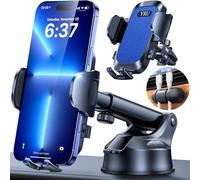 YRU 2025 Ultimate Car Phone Holder 【90+LBS Strongest Suction & Military-Grade】【Patent & Safety Certs】 Dash Window Vent Cradle Van Automobile Accessories for iPhone 16 Pro Max 15 14 Samsung, Blue