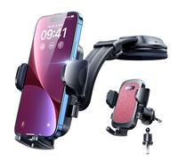 YRU [True Military-Grade & Aluminum Alloy & 360° Rotatable] 2025 Ultimate Car Phone Holder Dashboard Mount 【90+LBS Safest Strongest & Patent Certs】 for iPhone 17 16 15 Pro Max Samsung, Rose Pink