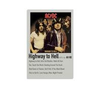 YRUAWRH AC DC Highway to Hell Poster Wall Art Aesthetic Cover Canvas Vintage Poster Decorative Painting for Bed Room Living Room 12x18inch(30x45cm) Unframe-style
