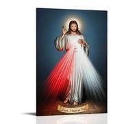 YRUAWRH Divine Mercy(1) Poster Wall Art Aesthetic Cover Canvas Vintage Poster Decorative Painting for Bed Room Living Room 08x12inch(20x30cm) Frame-style
