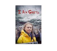 YRUAWRH I Am Greta Poster Wall Art Aesthetic Cover Canvas Vintage Poster Decorative Painting for Bed Room Living Room 08x12inch(20x30cm) Unframe-style