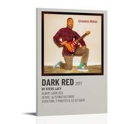 YRUAWRH Steve Lacy Dark Red Poster Wall Art Aesthetic Cover Canvas Vintage Poster Decorative Painting for Bed Room Living Room 08x12inch(20x30cm) Frame-style