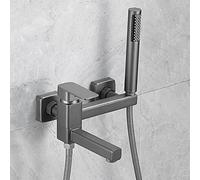 YRUIIA Bath Shower Mixer Tap Wall Mounted Bath Taps Single Lever Swivel Spout Gun Grey