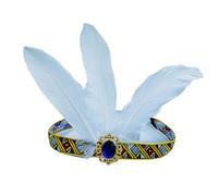 Yruioon 1920's Flapper Pearl Headband Boho Feather Headband Roaring 20s Hair Accessories White B One Size