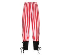 Yruioon Boys Medieval Pirates Pants Lace Up Pants Viking Steampunk Loose Fit Trouser Renaissance Sweatpants Red 10-12 Years
